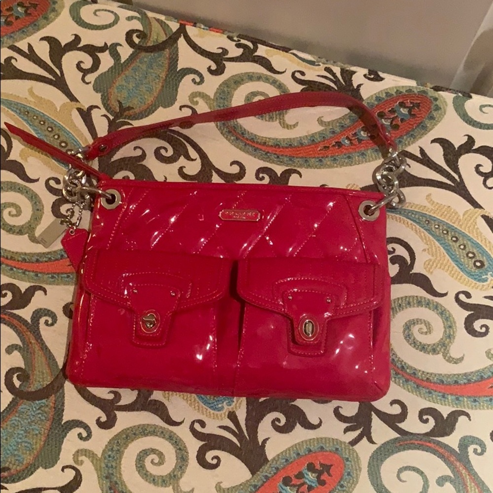 Patent Leather Red Coach Handbag